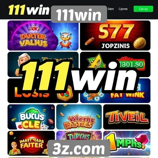 Diversidade de jogos disponíveis no 111win